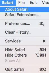 how to find version of safari